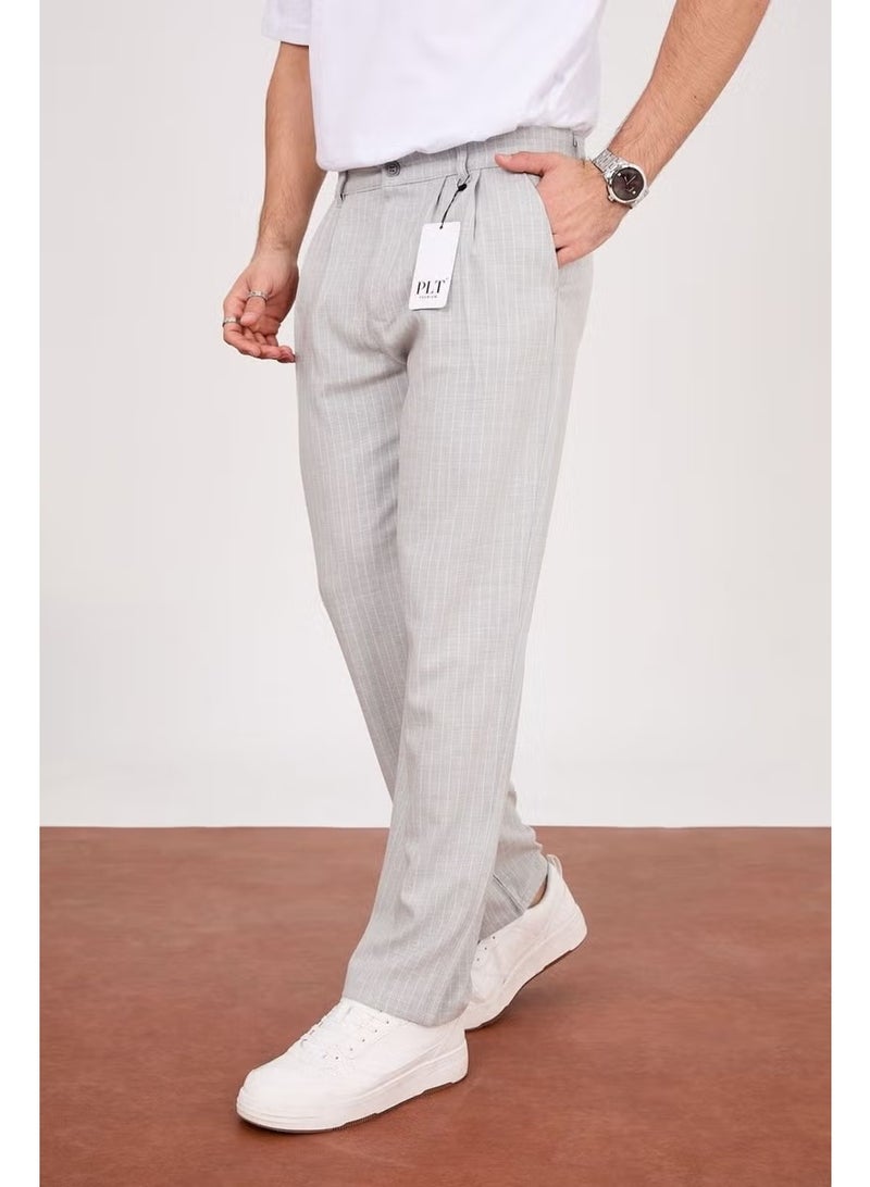 Cool Tarz Men's Pinstripe Baggy Trousers - Image 1
